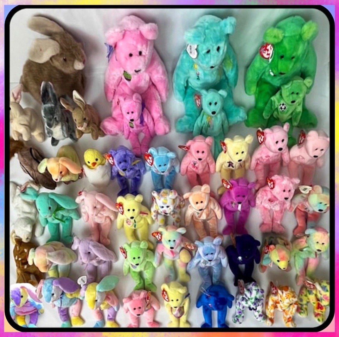 Spring Beanie Babies Bundle Lot Easter Summer Pastel Mothers Day