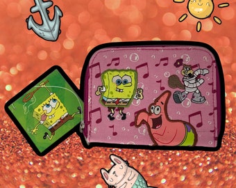 Spongebob Wallet / Viacom / Nickelodeon / Sponge bob Squarepants Patrick star Cartoon Network purse / Sandy Cheeks 2000s 90s Y2K Collectible