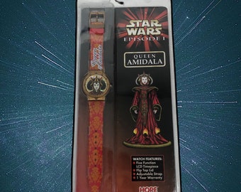 1999 Star Wars orologi da polso / vintage anni '90 / Memorabilia da collezione / Dark Vader Darth Mal / Luke Skywalker Light saber Jar Jar Binks orologio