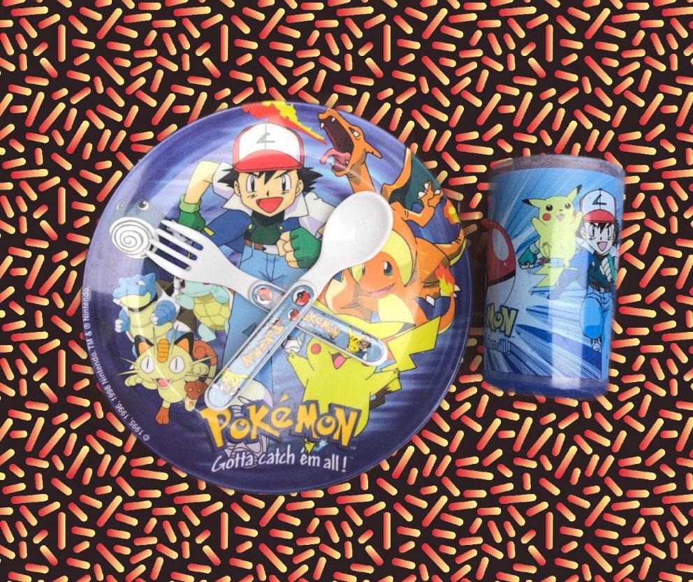 Set Repas Pokemon Micro Onde Gobelet Assiette Verre Réutilisable