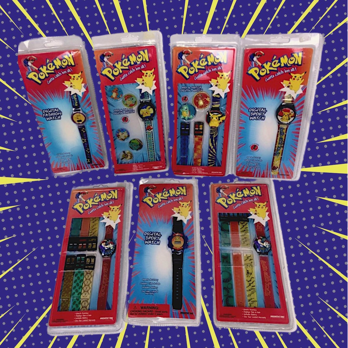 Vintage 1999 Pokemon Watches 90s Toy Pikachu Viacom 1990s Etsy