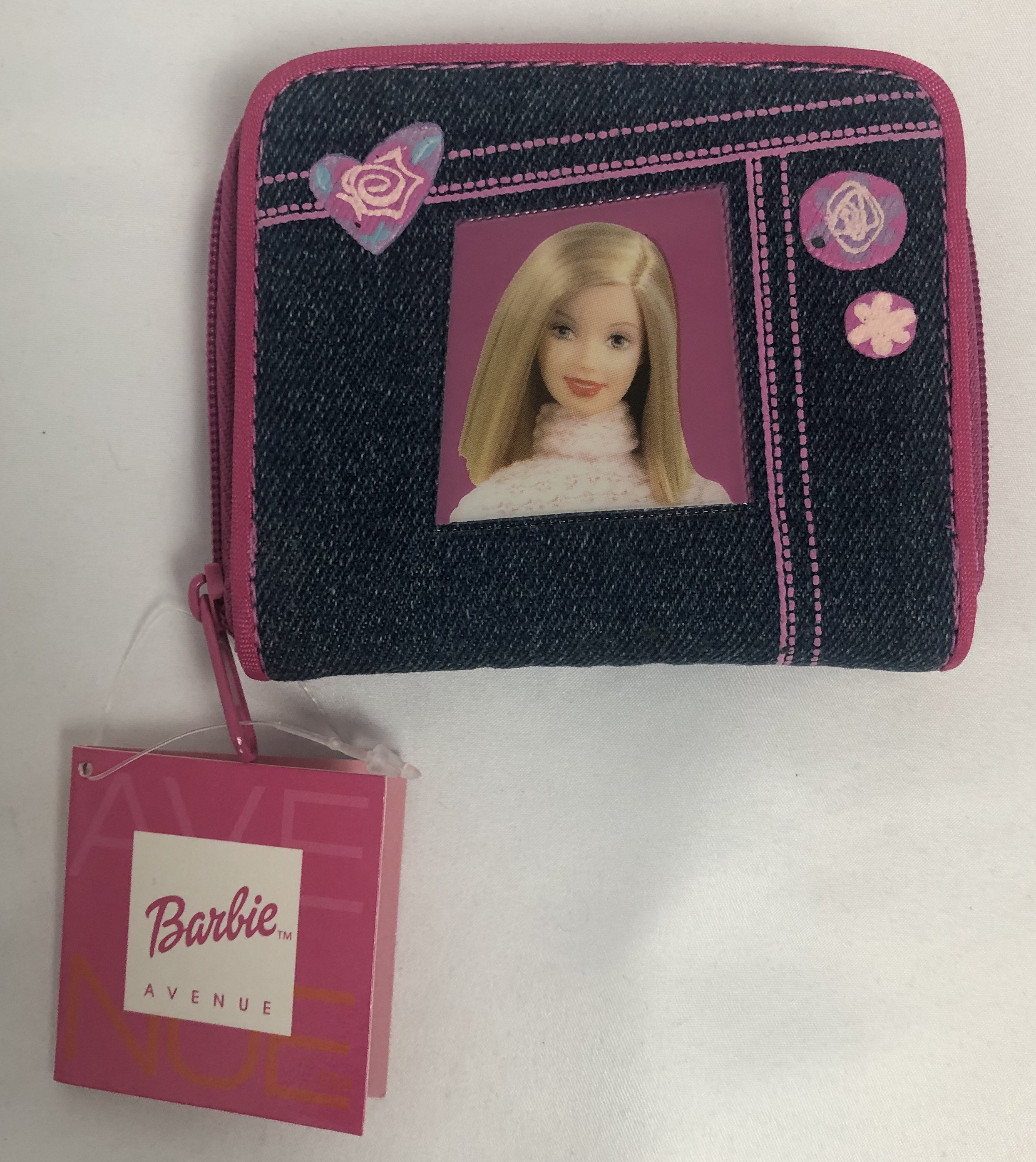 2000s Denim Barbie Zip Wallet / Vintage Mattel / 90s Toy