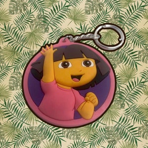 Dora The Explorer Keychain / Viacom / Collectible Key chain / Nick jr / Kids Party Favor / Nickelodeon 2011 / Spanish / Birthday / Key-Chain