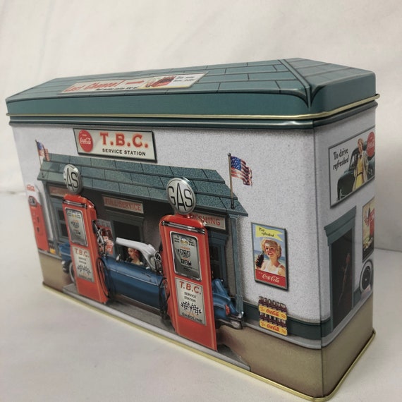 Tin Coca-cola Gas Station Car / 1996 Collectible Coke Coca Cola