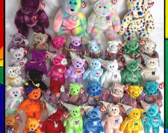 Birthday Beanie Babies / Birthstone Baby Bundle Lot / 80s - 90s / Collectible Stuffed Animals Vintage TY Gift Present  Party signature Rare