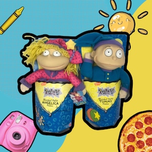 1997 Rugrats Collectible Dolls / Stuffed Animals / 90s Toy / Nickelodeon / Mini Mattel / Tommy Pickles / Angelica / Phil lil / Chuky Vintage