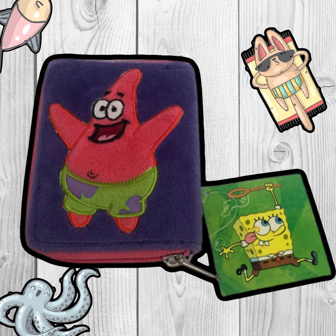 Fuzzy Patrick Star Wallet / / Nickelodeon / Sponge bob Etsy