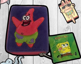 Fuzzy Patrick Star Wallet / Viacom / Nickelodeon / Sponge bob Squarepants spongebob Cartoon Network purse / Sandy Cheeks 2000s 90s 00s