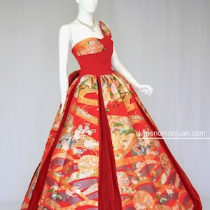 Kimonokleid mit Perkussion für Hochzeitsballkleid, japanisches Kleid (15-02002)Kimonokleid