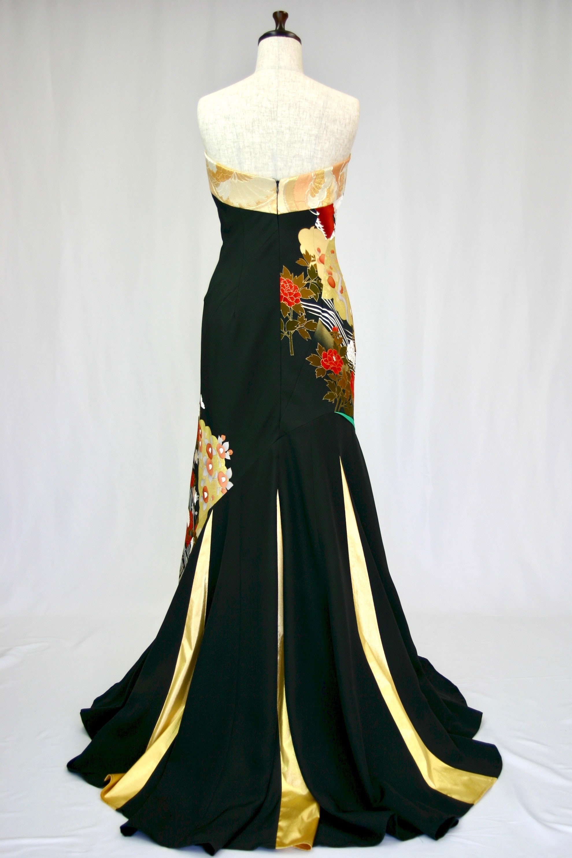 Kimono Dress, Japanese Dress, Formal Dress Using Kimonotomesode and Obi ...