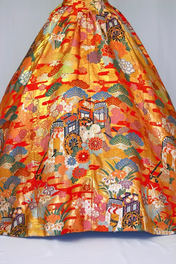 japanese kimono prom dress Utikake Kimono dress using Kimono for wedding attendance and party, Japanese dress, formal dress