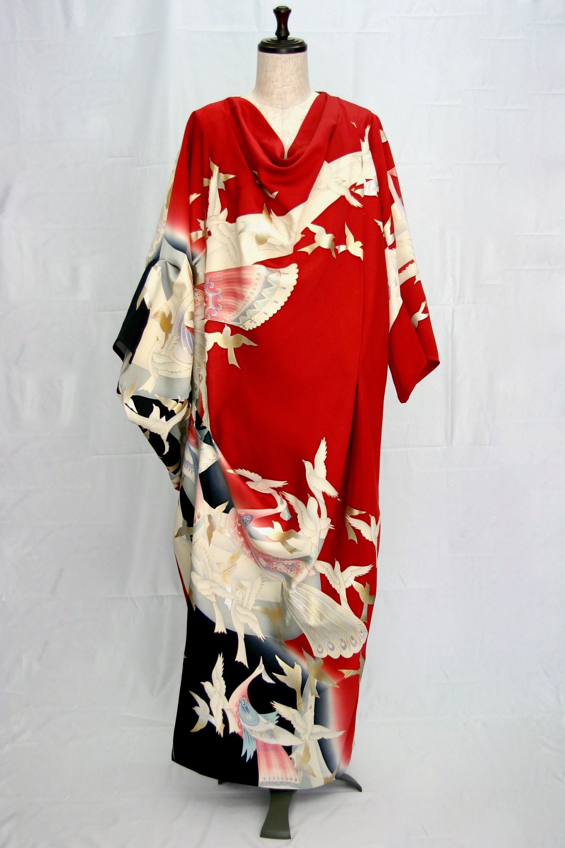 Kimono Dress, Japanese Dress, Formal Dress Using Kimono Furisode for ...