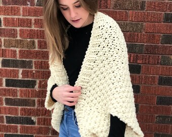 The "Tribeca" Knit Blanket Sweater - Fisherman