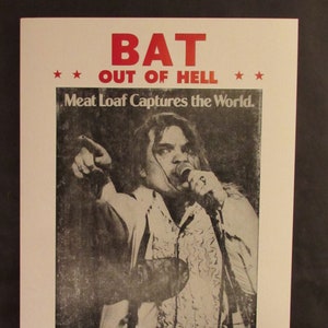 Vintage Meatloaf Concert Poster Bat Out of Hell 1979 Jacksonville FL  14x22