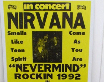 Nirvana Concert Tour Poster 1992