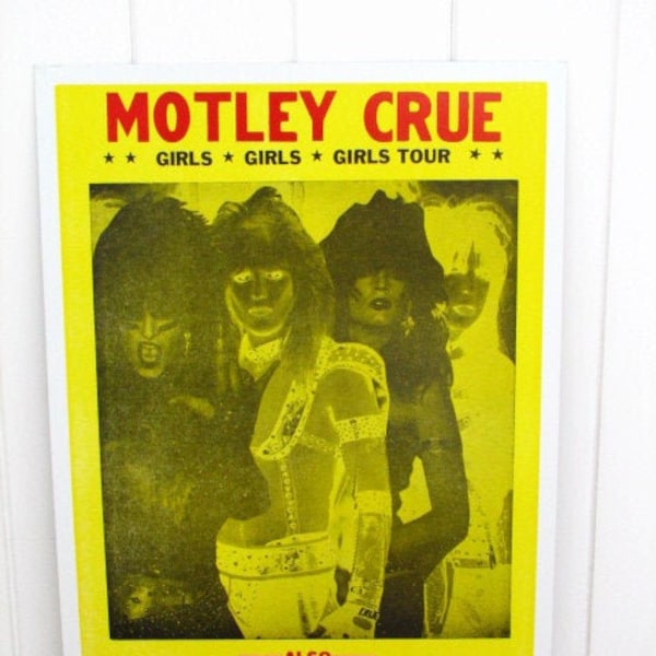 Vintage Motley Crue Tour Poster 1987, LA Coliseum w/Guns N Roses  14x22