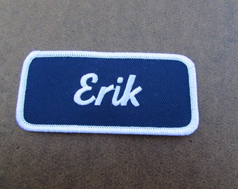 Name Erik Patch Sewn uniform personal patch EMBROIDERED