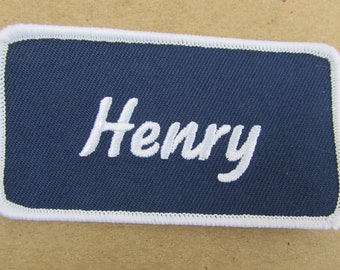Name Henry Patch Sewn uniform personal patch EMBROIDERED