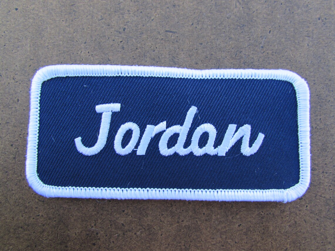 Name Jordan Patch Sewn uniform personal patch EMBROIDERED Etsy