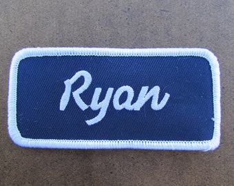 Name Ryan Patch Sewn uniform personal patch EMBROIDERED