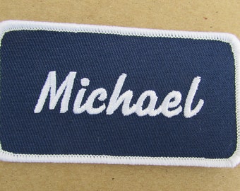 Name Michael Patch Sewn uniform personal patch EMBROIDERED