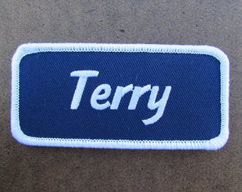 Name Terry Patch Sewn uniform personal patch EMBROIDERED