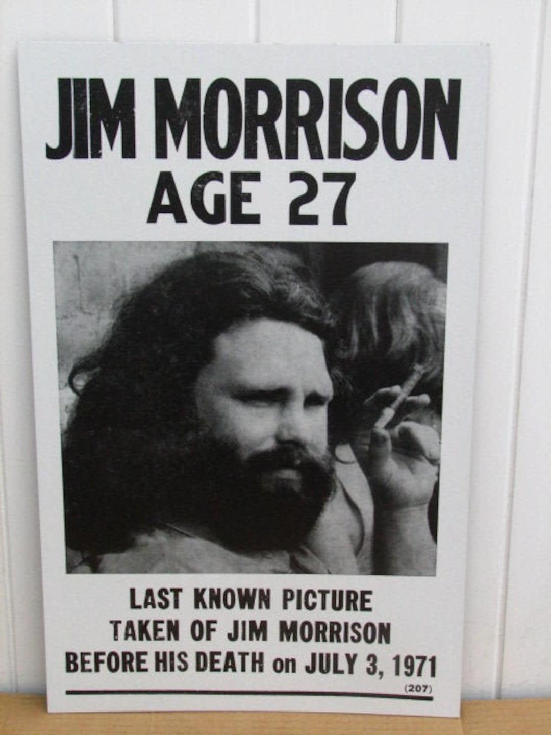 Doors Jim Morrison Last Known Photo Poster Age 27 14x22 Etsy