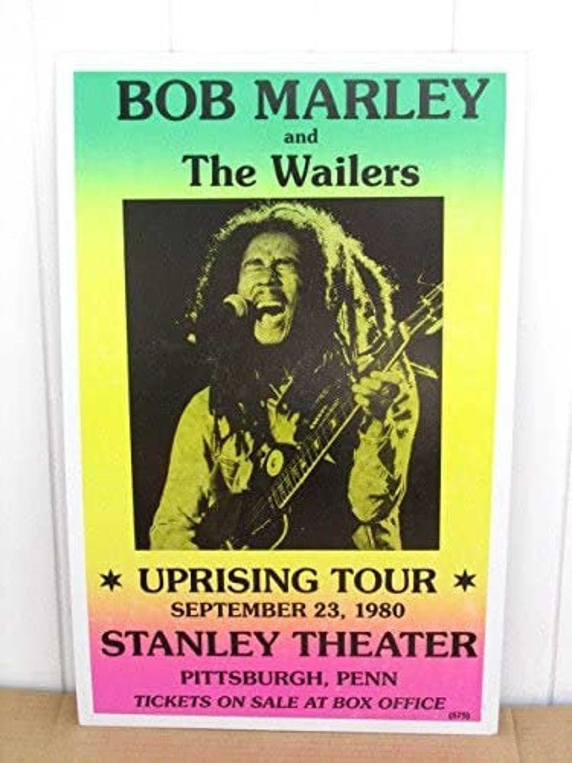 Vintage Bob Marley & Wailers Concert Poster 1980 Pittsburgh Premium Matte Vertical Posters