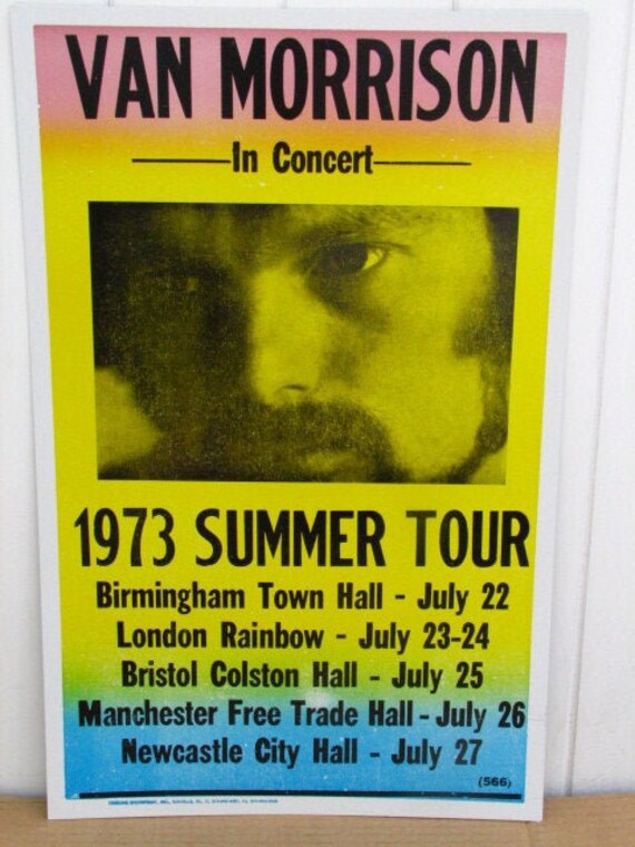 Vintage Van Morrison Concert Poster 1973 Tour England Etsy