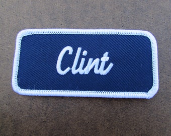 Name Clint Patch Sewn uniform personal patch EMBROIDERED