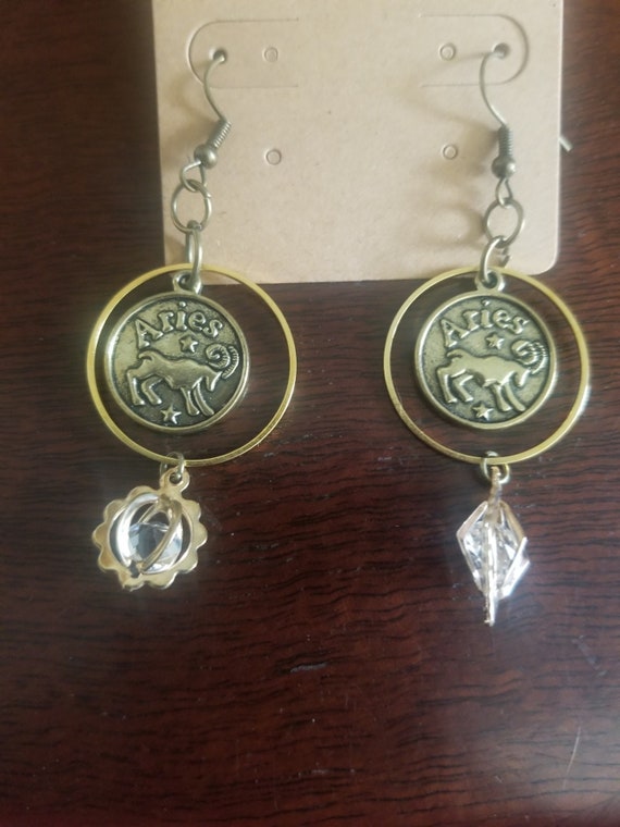 Zodiac Earrings with Charms