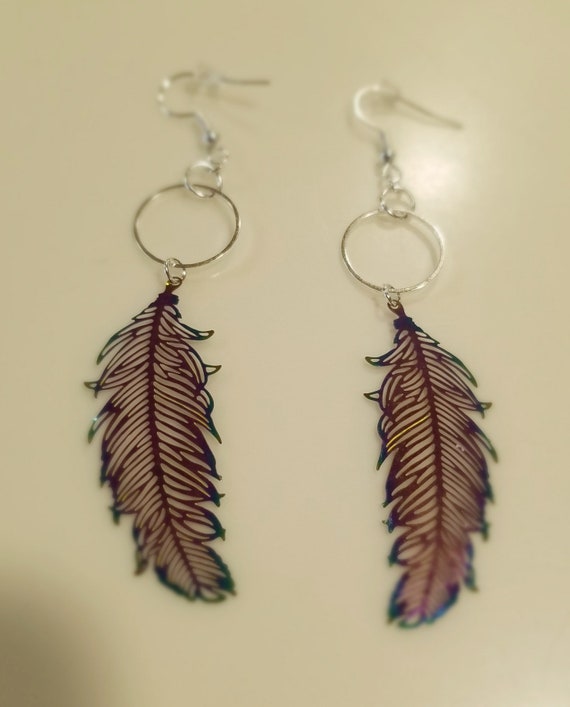 Metal Feather or Butterfly Earrings and Necklaces