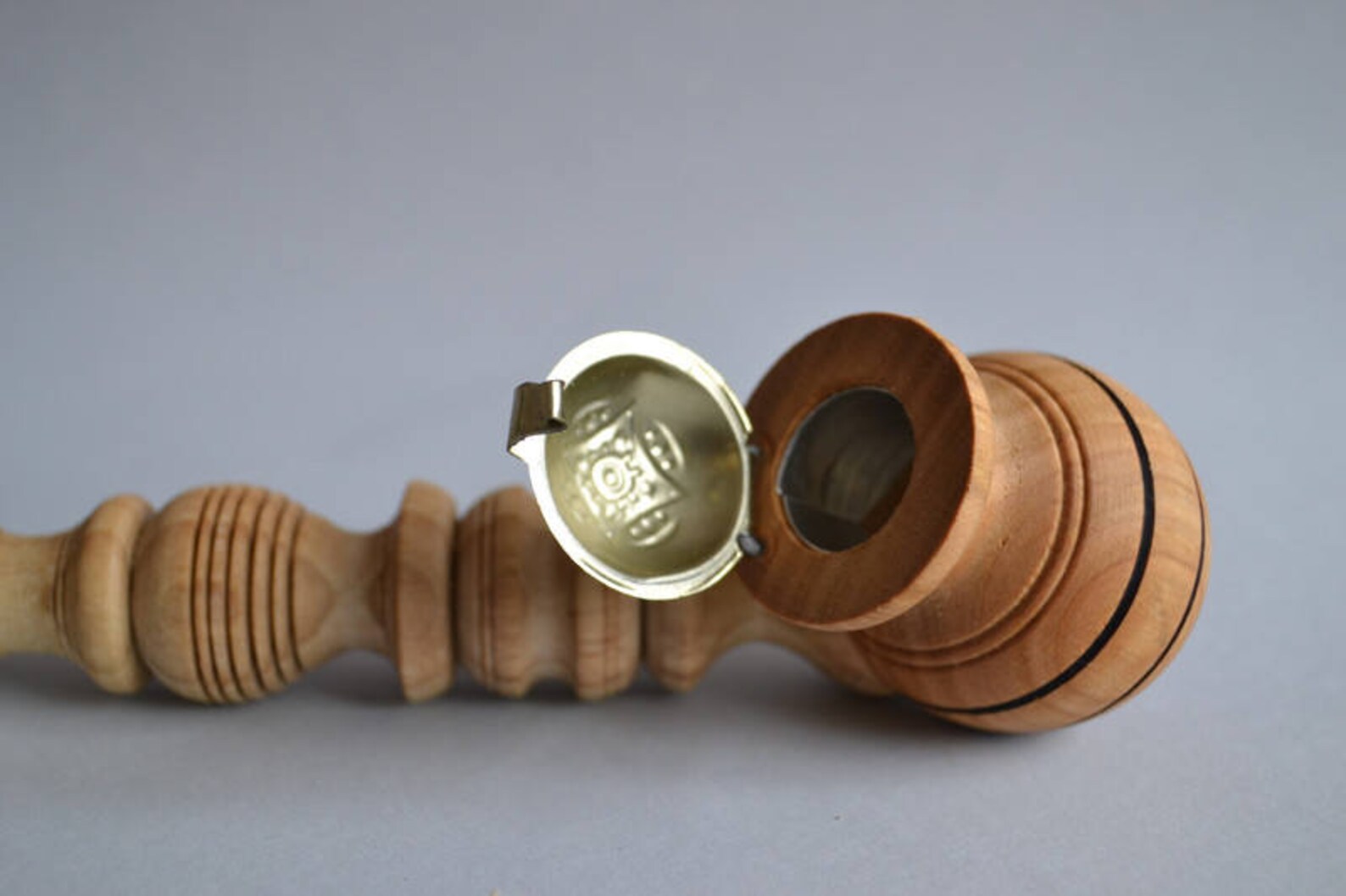Wooden pipe for smoking with a lid Tobacco Pipes Etsy