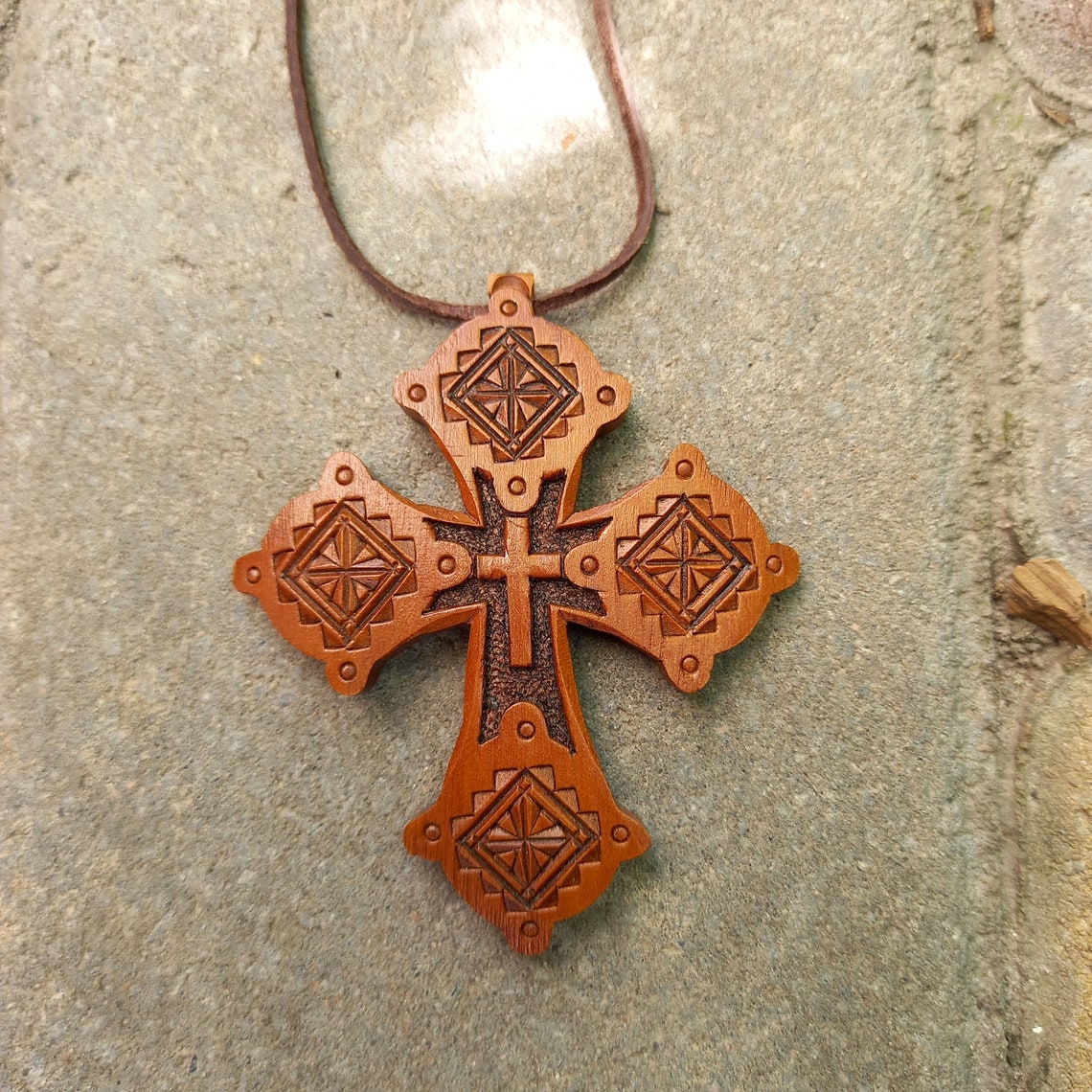 Wooden cross necklace cross pendant prayer сhoker priest Etsy