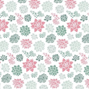SUCCULENTS tissue paper sheets gift present wrapping craft supply retail store packaging diy Flowers floral plants houseplant lover gardener