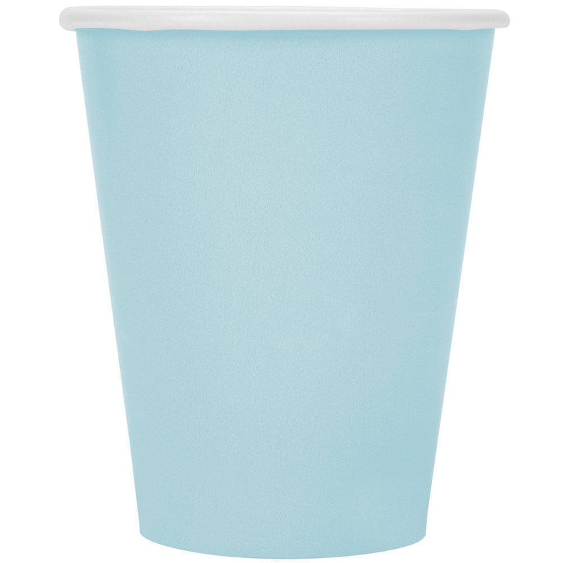 Beverage Cups 50 Ct Pastel Blue Poly Paper Cups 9oz HotCold Supplies Party Supplies Cups Wedding Party Paper Cups Wedding Supplies
