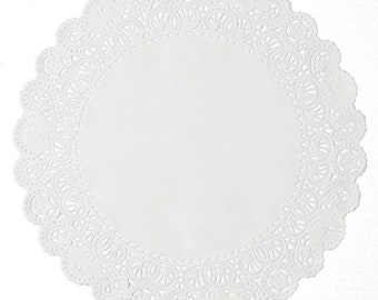 White Lace Paper Doilies: Grease-Resistant Bakery and Dessert Display,50Ct