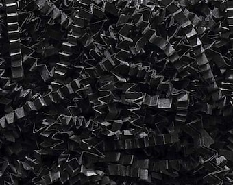 Black Crinkle Cut Paper Shred: Gift Box Filler, Party Favor Supplies, Handmade