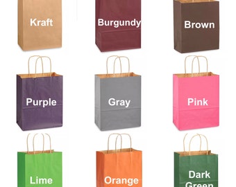 10x8x4" Paper Bags, Cub Color Recycled Kraft Paper Shopping Bags,Paper Bags with Handles,Made in USA Paper Bags, Paper Shopping Bags,Bags