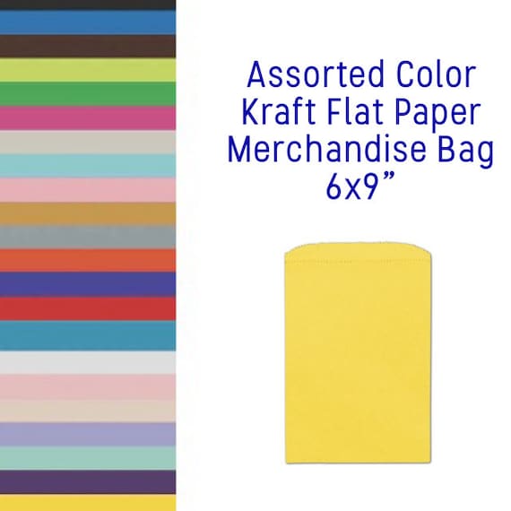 25ct 6 X 9 Flat Plain Color Kraft Bags for Candy Cookies