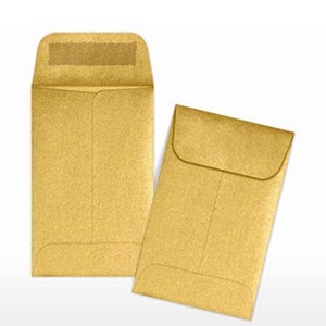 Enveloppes pour paquets de graines d'or, mini graines d'or, Enveloppes de graines kraft recyclées, Enveloppes pour pièces d'or, enveloppes de graines pour cadeaux de mariage 2,25 x 3,5 pouces