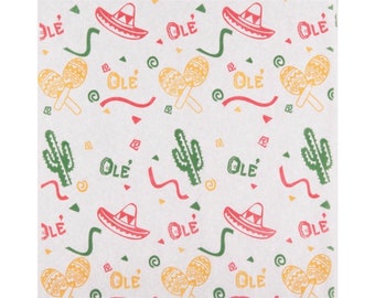 Mexican Fiesta Deli Paper - Perfect for Wrapping Sandwiches, Tacos, and Burritos, Colorful Mexican Themed Greaseproof Paper