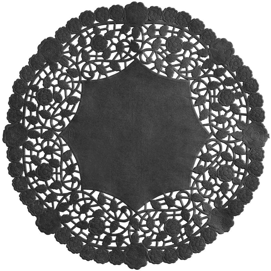 100ct Black Paper Doilies Black Doily Black Lace Paper Etsy
