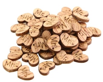 Mr. Mrs Wood Confetti | Wedding Decor | Table Decor | Wood Confetti | Heart Wood Confetti | Rustic Wedding | Rustic Decor