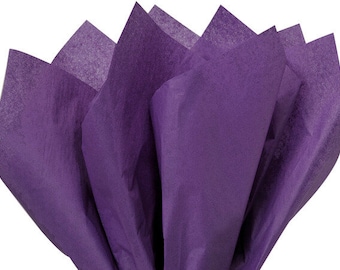 May include: Purple tissue paper, a soft and crinkled material, is folded and arranged in a decorative way. The tissue paper is a vibrant shade of purple, with a subtle sheen.