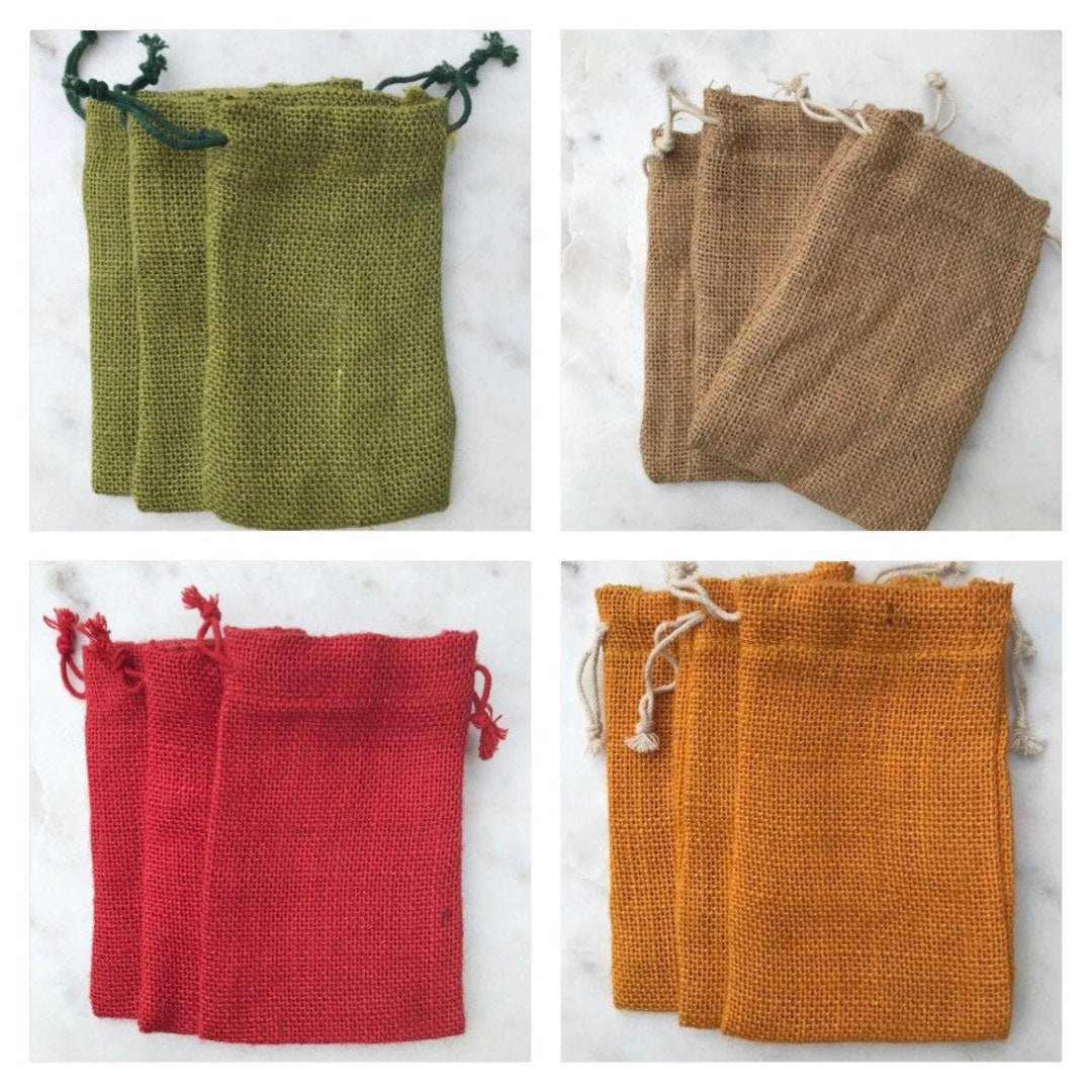 Burlap Bags With Drawstring, 4x6 Inch Rustic Gift Bag Bulk Pack Small