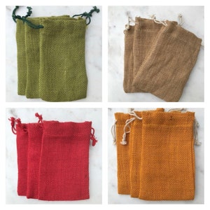 Burlap Bags with Drawstring, 4x6 Inch Rustic Gift Bag Bulk Pack - Small Christmas Gift Bags, Wedding Party Favors, Jewelry and Treat Pouches