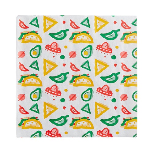 Deli Mexican Themeddeli Paper,greaseproof,microwave Safe,sandwich Wrapping Paper,food Waxed