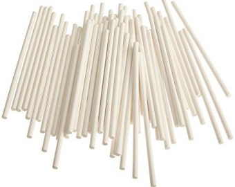 4-Inch White Lollipop Sticks,Paper Sucker Stick,Cake Pops Stick for Candy Melt,Dessert,Cake Pops,Chocolate and Cookie(3mm)