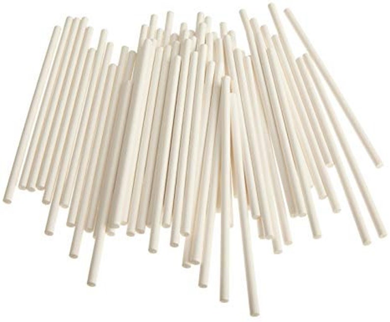 4-Inch White Lollipop Sticks,Paper Sucker Stick,Cake Pops Stick for Candy Melt,Dessert,Cake Pops,Chocolate and Cookie3mm image 1